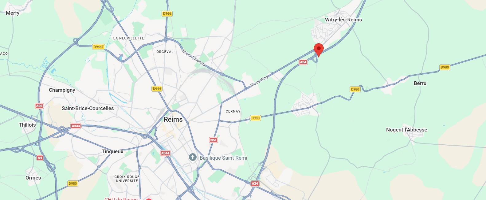 Carte — Les Écuries d'Amy, Witry-lès-Reims