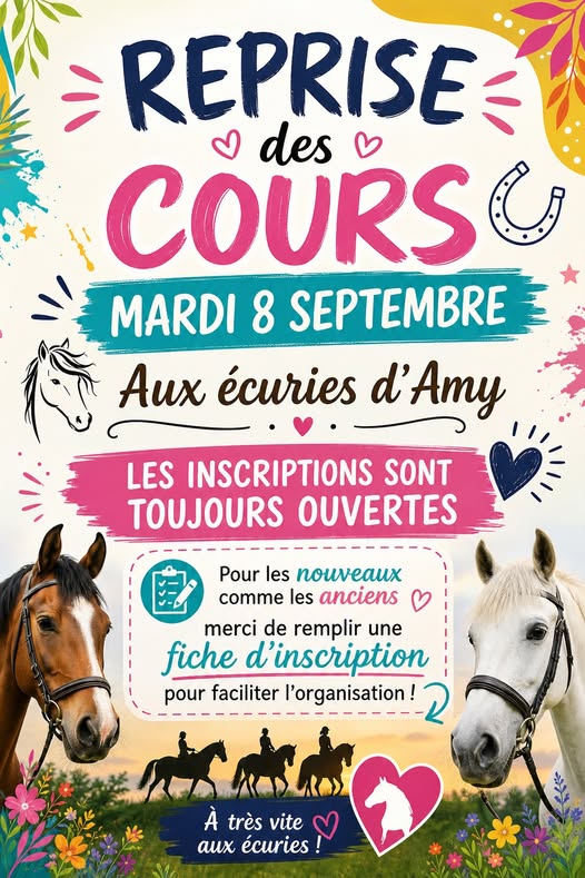 Reprise des cours aux Écuries d'Amy